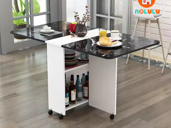 Bàn ăn thông minh xếp gọn có bánh xe không kèm ghế Nolulu - BAX01